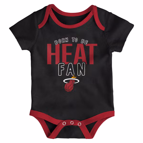 Miami Heat Game Time NBA Baby Bodysuit Set (3-Piece) view 2