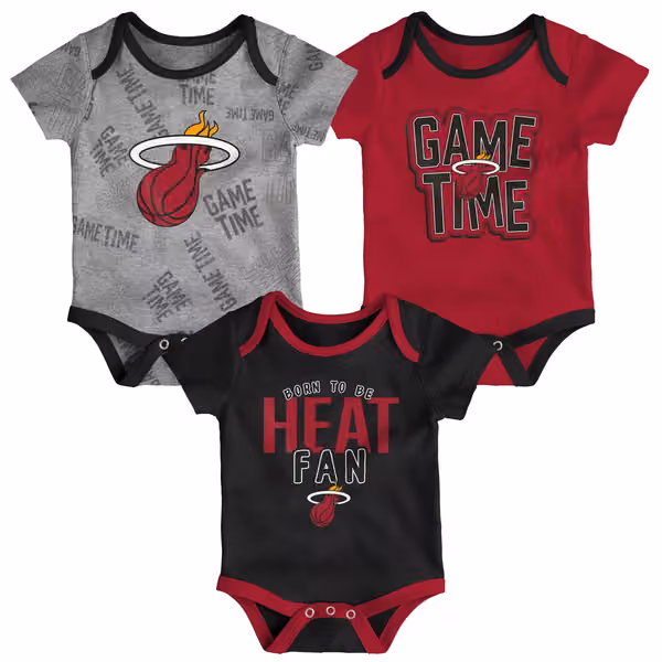 Miami Heat Game Time NBA Baby Bodysuit Set (3-Piece) view 1