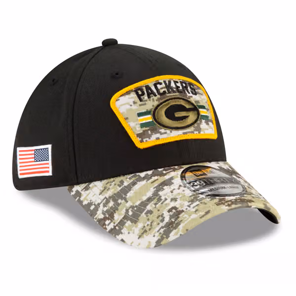 Green Bay Packers 2021 NFL On-Field Salute to Service New Era 39THIRTY Flex Fit Cap product photo