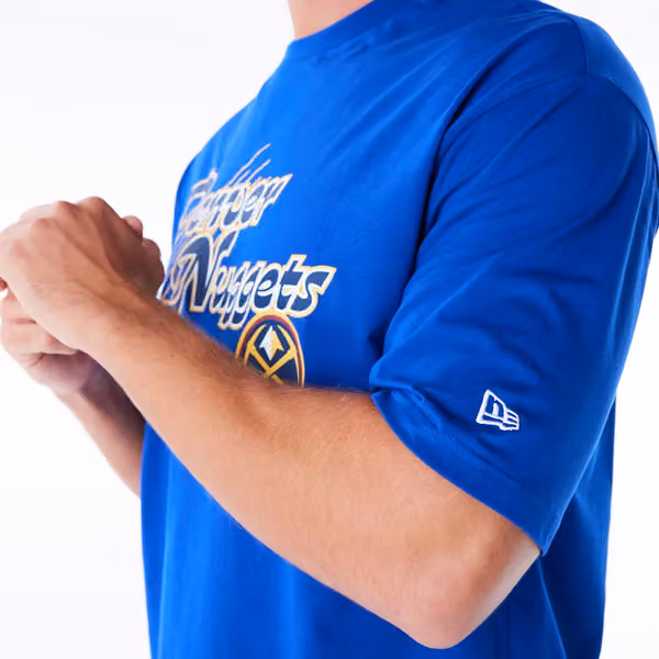 Denver Nuggets Script New Era Oversized NBA T-Shirt Blue view 3