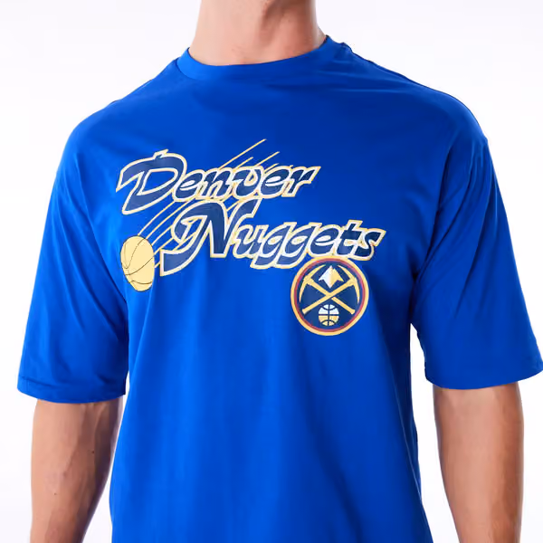 Denver Nuggets Script New Era Oversized NBA T-Shirt Blue view 4