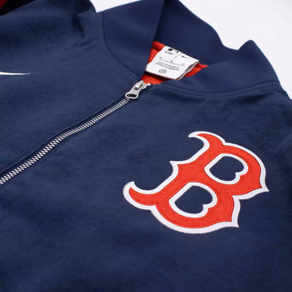 Boston Red Sox 2026 MLB Authentic Dugout Bomber Jacket Navy view 4