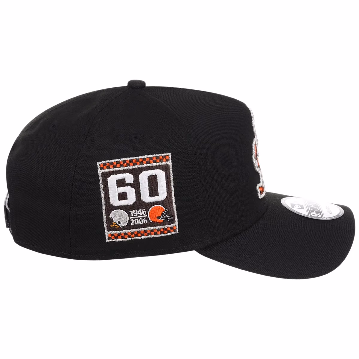 Cleveland Browns NFL Black Dome New Era 9FORTY A-Frame detail view