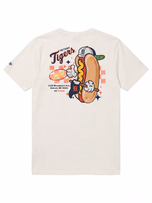 Detroit Tigers Ballpark Hot Dog Oversized MLB T-Shirt Cream view 3