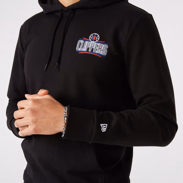 Los Angeles Clippers Neon Logo New Era NBA Hoodie Black view 5