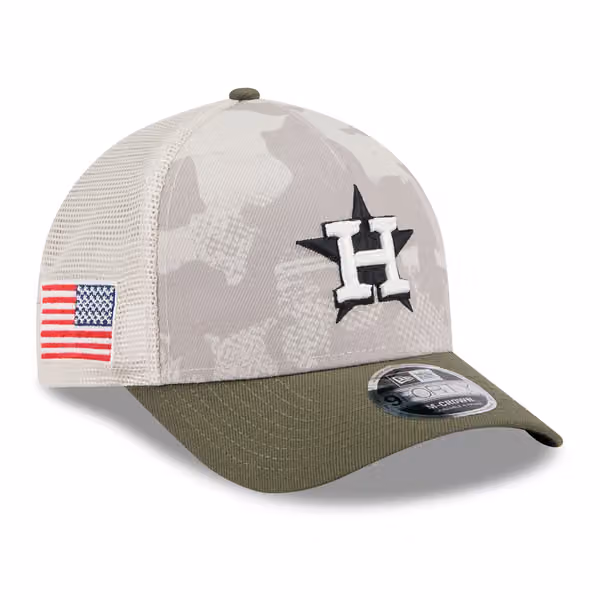 Houston Astros 2025 MLB Armed Forces 9FORTY M-Crown A-Frame Snapback Cap product photo