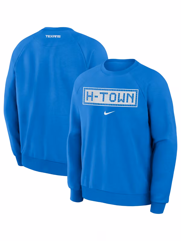 Houston Texans 2026 NFL Rivalries Dri-FIT Crewneck Pullover Blue view 1