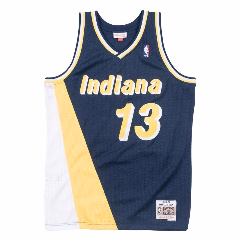 Mark Jackson #13 Indiana Pacers 1996-97 Swingman NBA Jersey Navy view 1