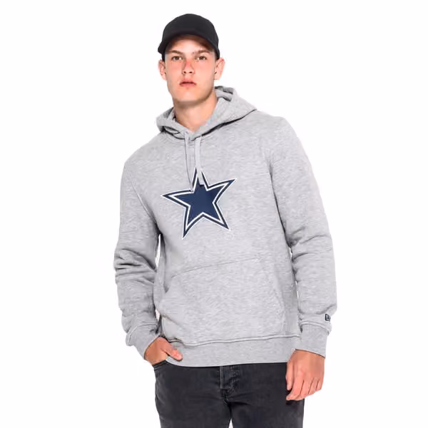 Dallas Cowboys Logo Hoodie New Era NFL Sweatshirt Grey view 1