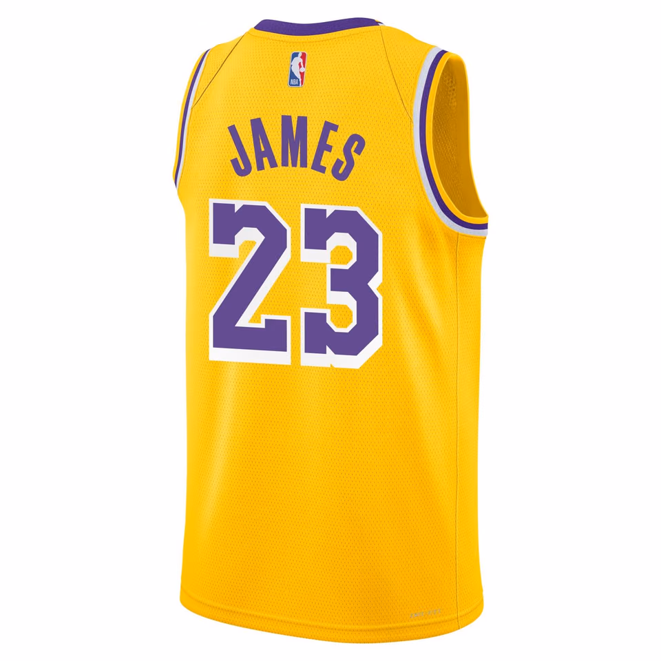 LeBron James #23 Los Angeles Lakers Nike Swingman NBA Jersey Yellow (YOUTH) view 3