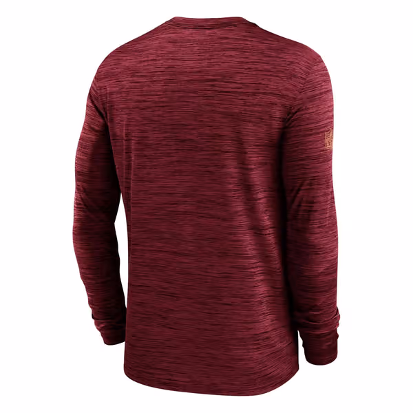 San Francisco 49ers 2025 NFL Sideline Nike Velocity Performance Long Sleeve T-Shirt Red view 2