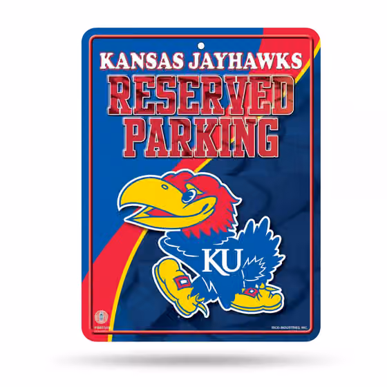 Kansas Jayhawks Reserved Parking NCAA Metal Sign view 1