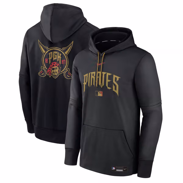 Pittsburgh Pirates City Connect 2026 MLB Authentic Therma Hoodie Black view 1