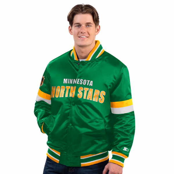 Minnesota North Stars Starter Vintage Diveplay NHL Varsity Jacket view 2
