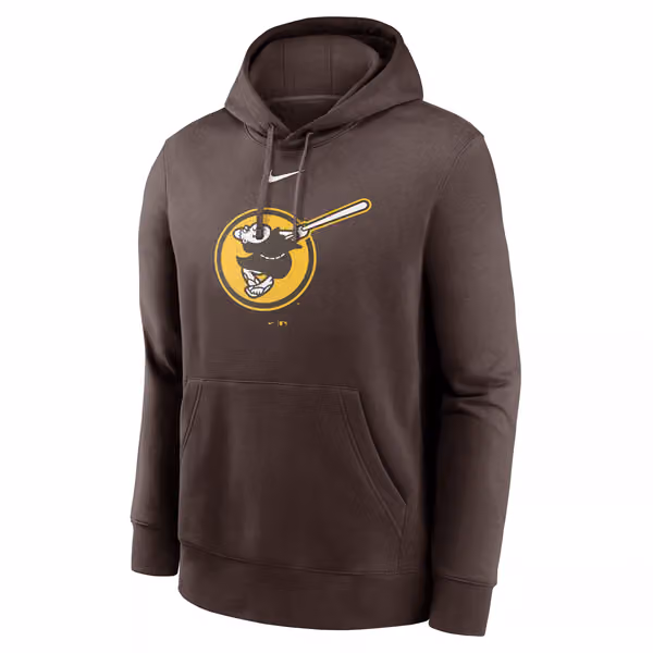 San Diego Padres Alternate Logo Nike Club Fleece MLB Hoodie Brown view 1