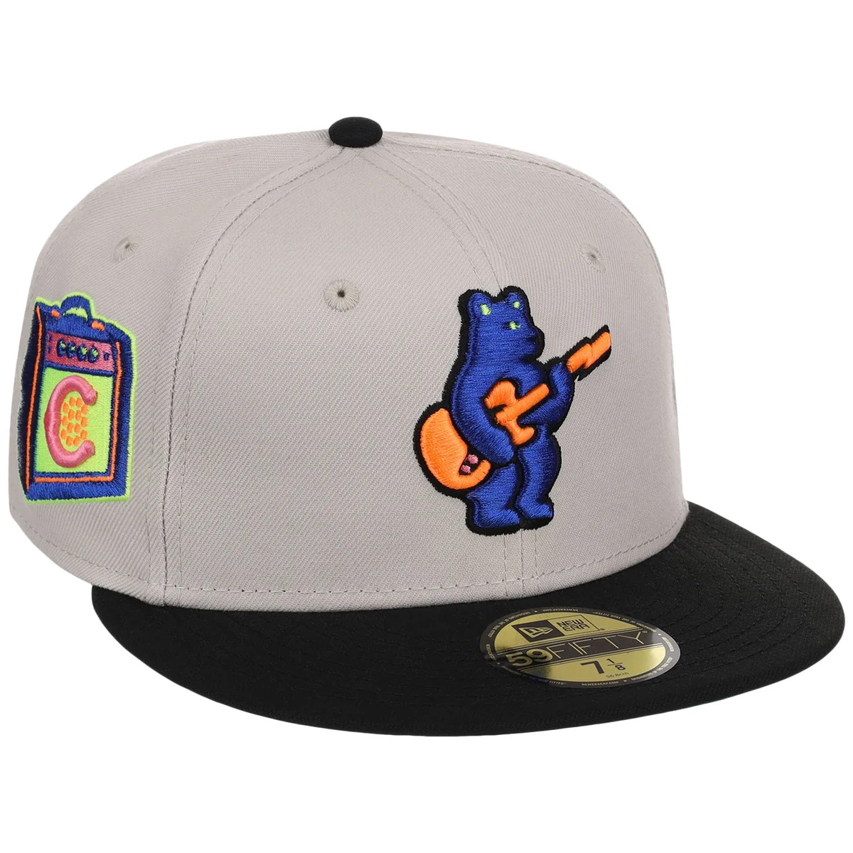 Chicago Cubs MLB Main Stage Stone Neon New Era 59FIFTY front view