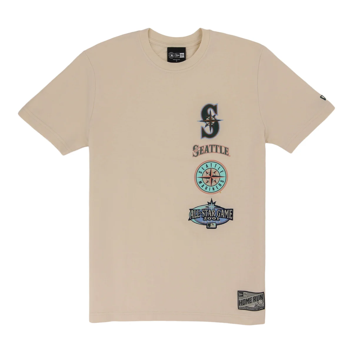 Seattle Mariners Spring Color Collection New Era Stacked Tee front view