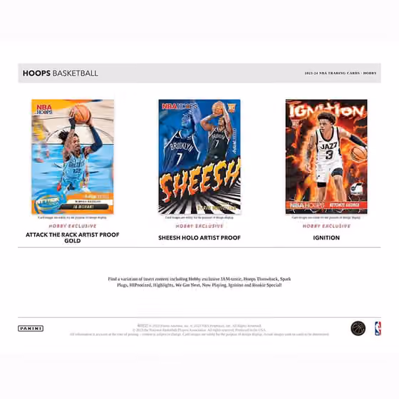 2023/24 Panini NBA Hoops Basketball Hobby Box view 3