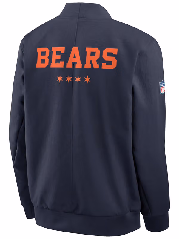 Chicago Bears 2026 NFL Rivalries Sideline Bomber Jacket Navy view 3