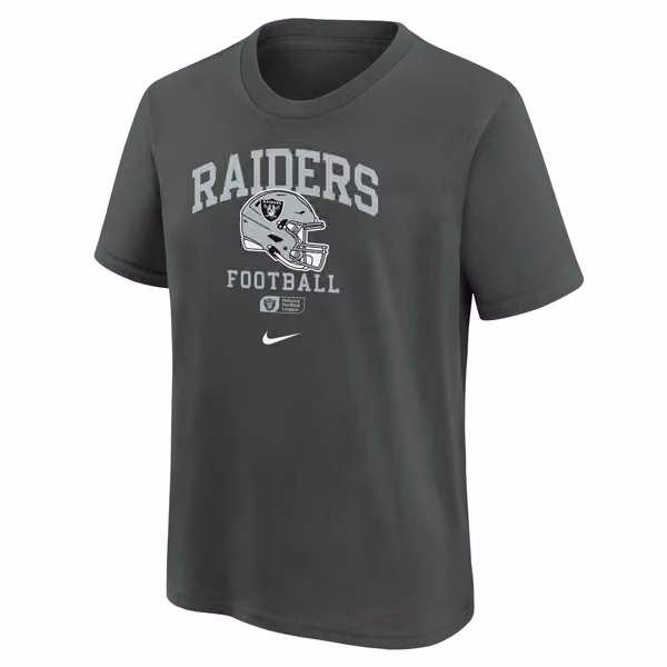 Las Vegas Raiders Helmet Nike Essential NFL T-Shirt Anthracite (YOUTH) view 2