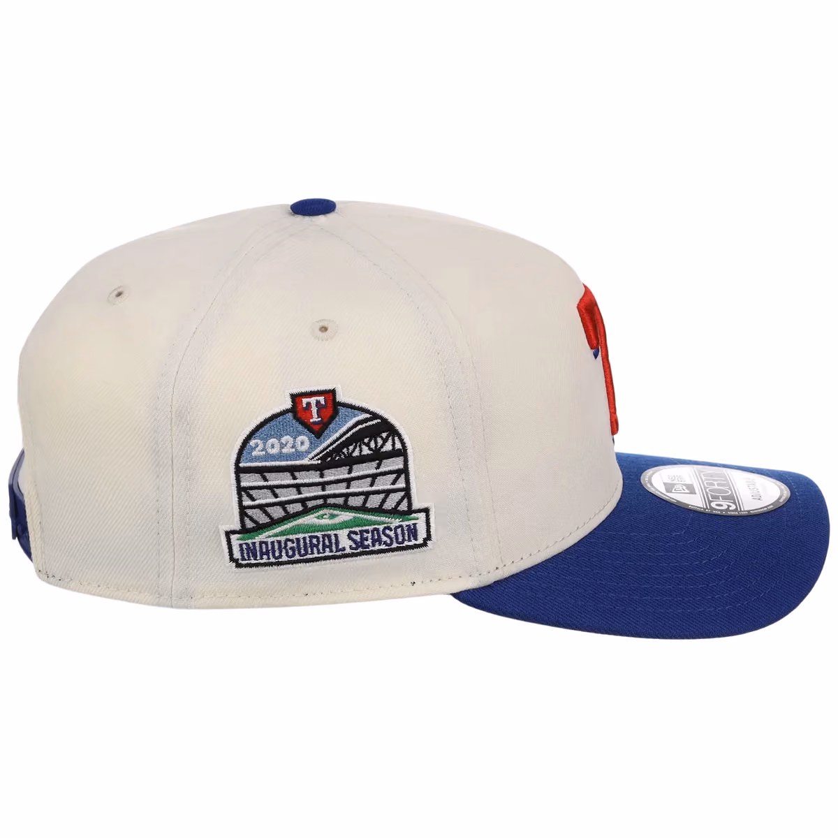 Texas Rangers MLB Chrome OTC New Era 9FORTY A-Frame detail view