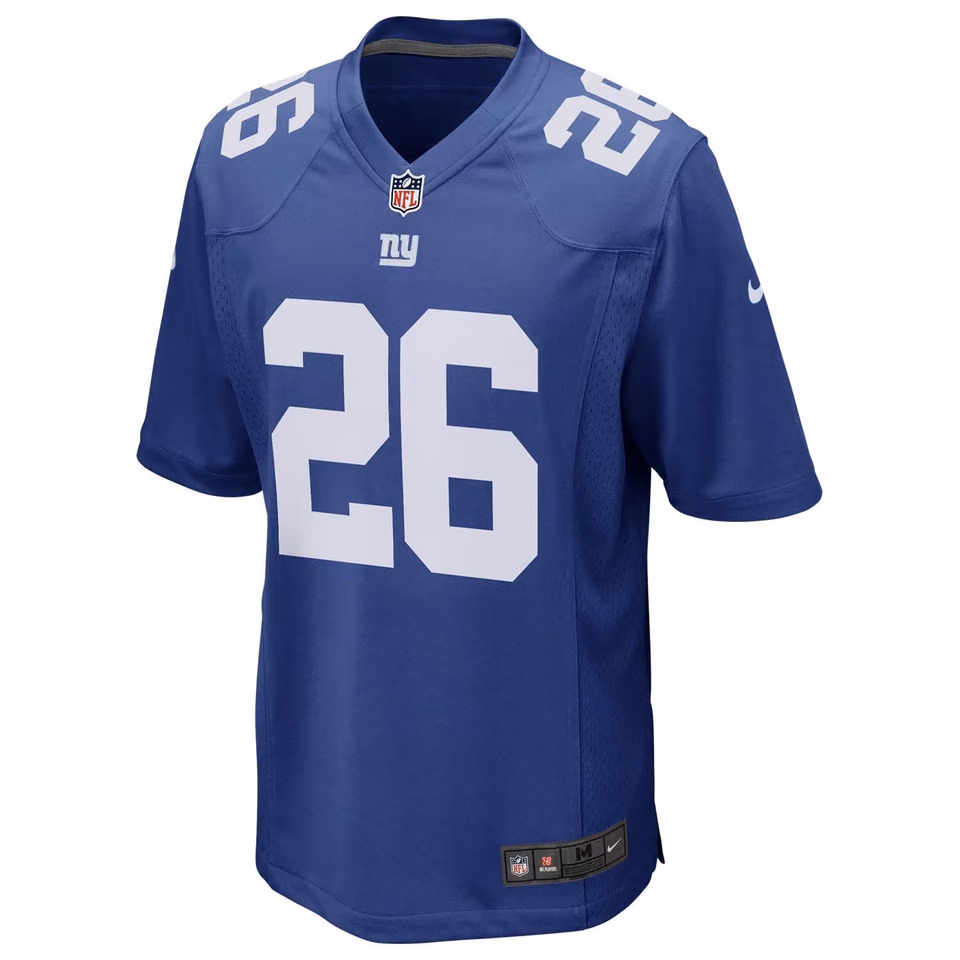 Saquon Barkley #26 New York Giants Game Football NFL Jersey Blue view 2