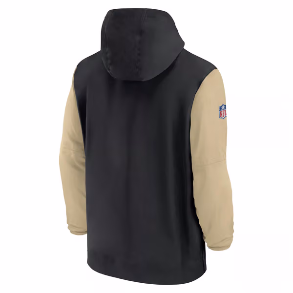New Orleans Saints 2024 NFL Sideline Pre-Game Nike Lightweight Player Jacket Black view 3