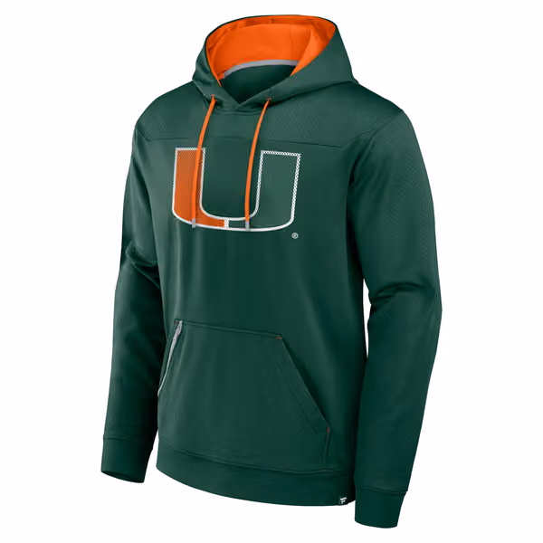 Miami Hurricanes Defender NCAA Hoodie Green view 3