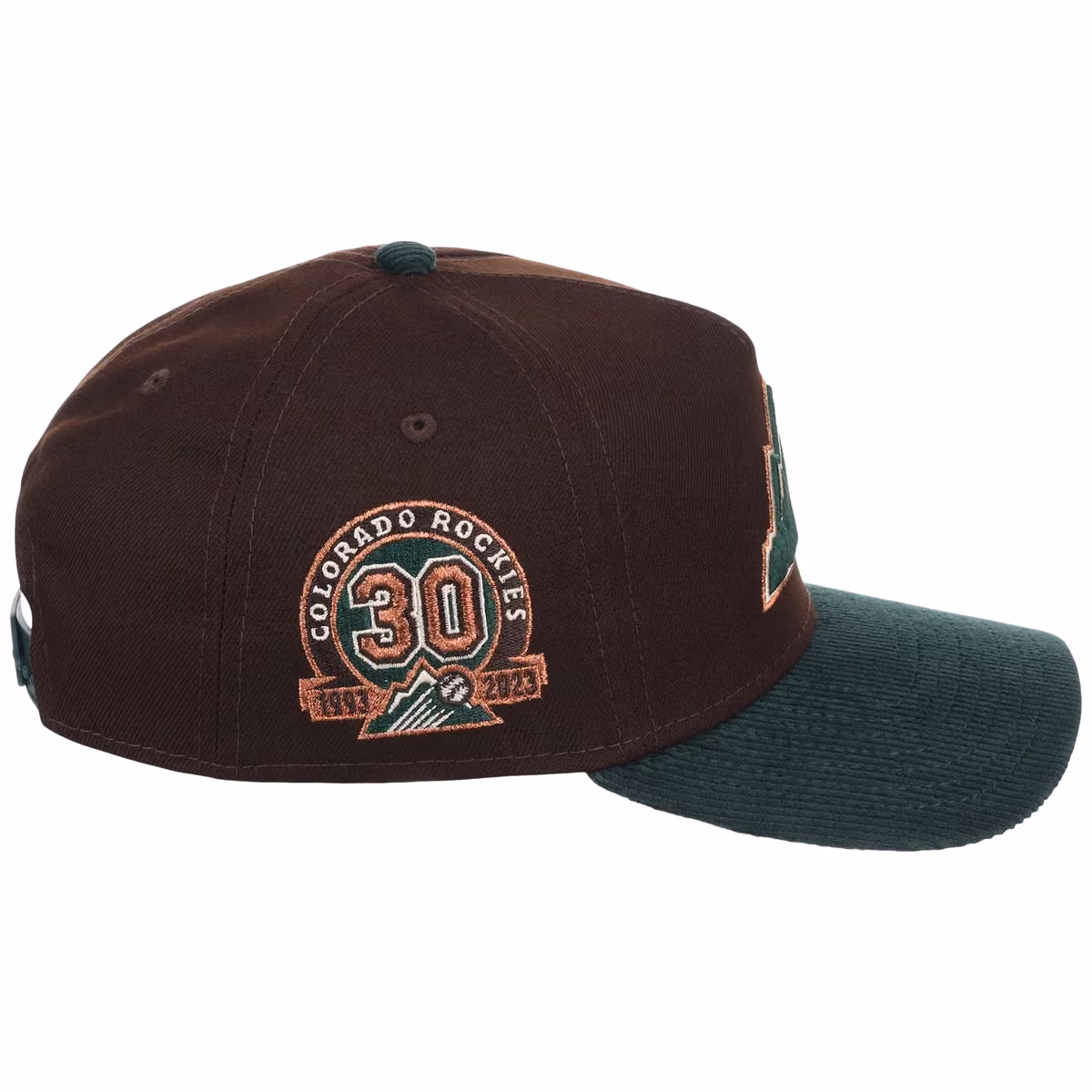 Colorado Rockies MLB Forest Ember New Era 9FORTY A-Frame detail view
