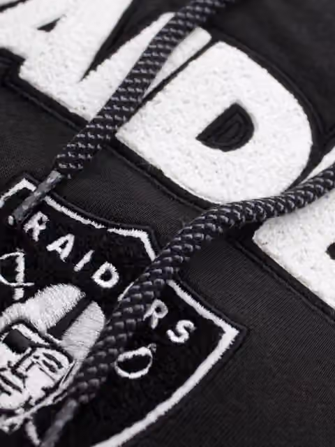 Las Vegas Raiders Felt Logo Throwback NFL Hoodie Black view 3