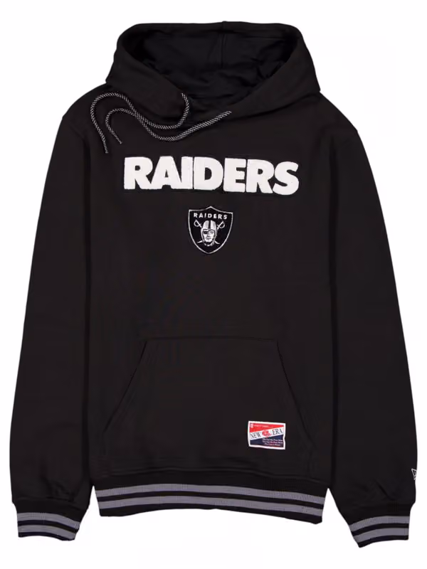 Las Vegas Raiders Felt Logo Throwback NFL Hoodie Black view 1