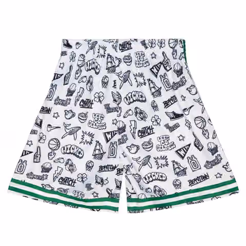 Boston Celtics Doodle Mitchell & Ness Swingman NBA Shorts view 2