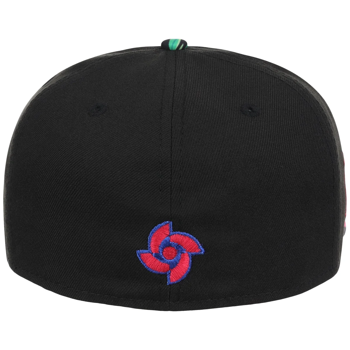 Crown the Country: Dominican Republic New Era 59FIFTY (Black/Floral) 'República Dominicana' detail view