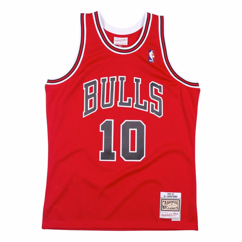 B.J. Armstrong #10 Chicago Bulls 1990-91 Swingman NBA Jersey Red view 1