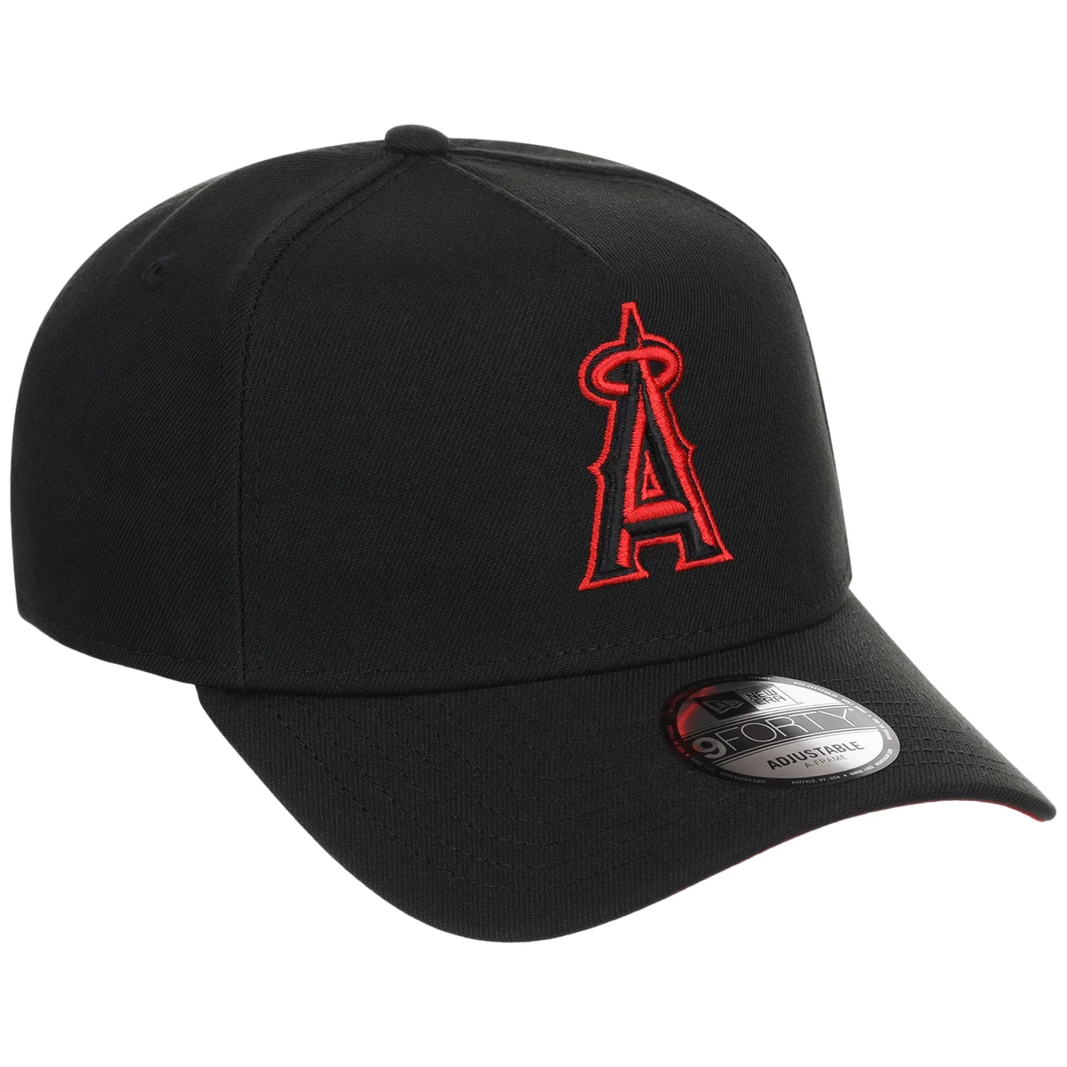 Anaheim Angels MLB Black x Red FASHION CORE New Era 9FORTY A-Frame front view
