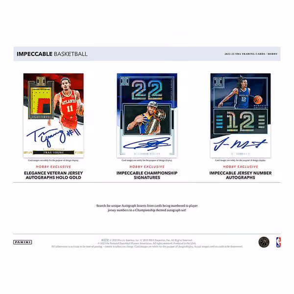 2022/23 Panini Impeccable Basketball NBA Hobby Box view 3