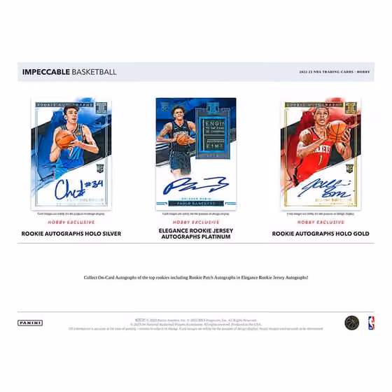 2022/23 Panini Impeccable Basketball NBA Hobby Box view 2