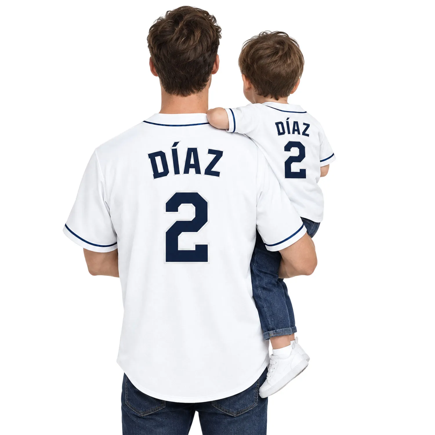 Yandy Diaz White Rays Jersey Bold Fan Style