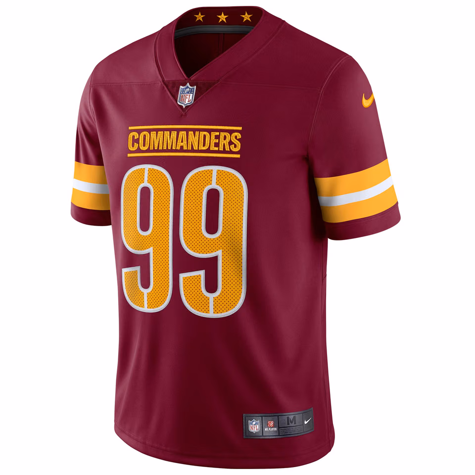 Chase Young #99 Washington Commanders Nike Vapor Limited NFL Jersey Red view 2