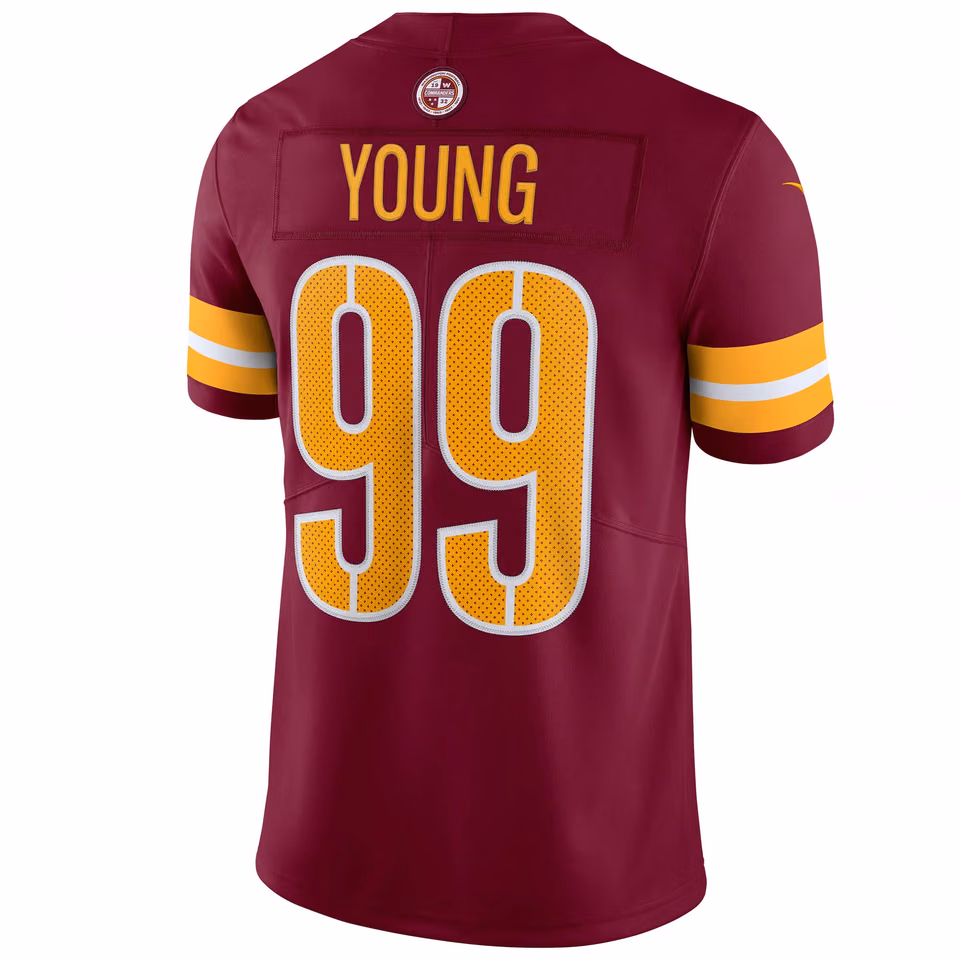 Chase Young #99 Washington Commanders Nike Vapor Limited NFL Jersey Red view 3