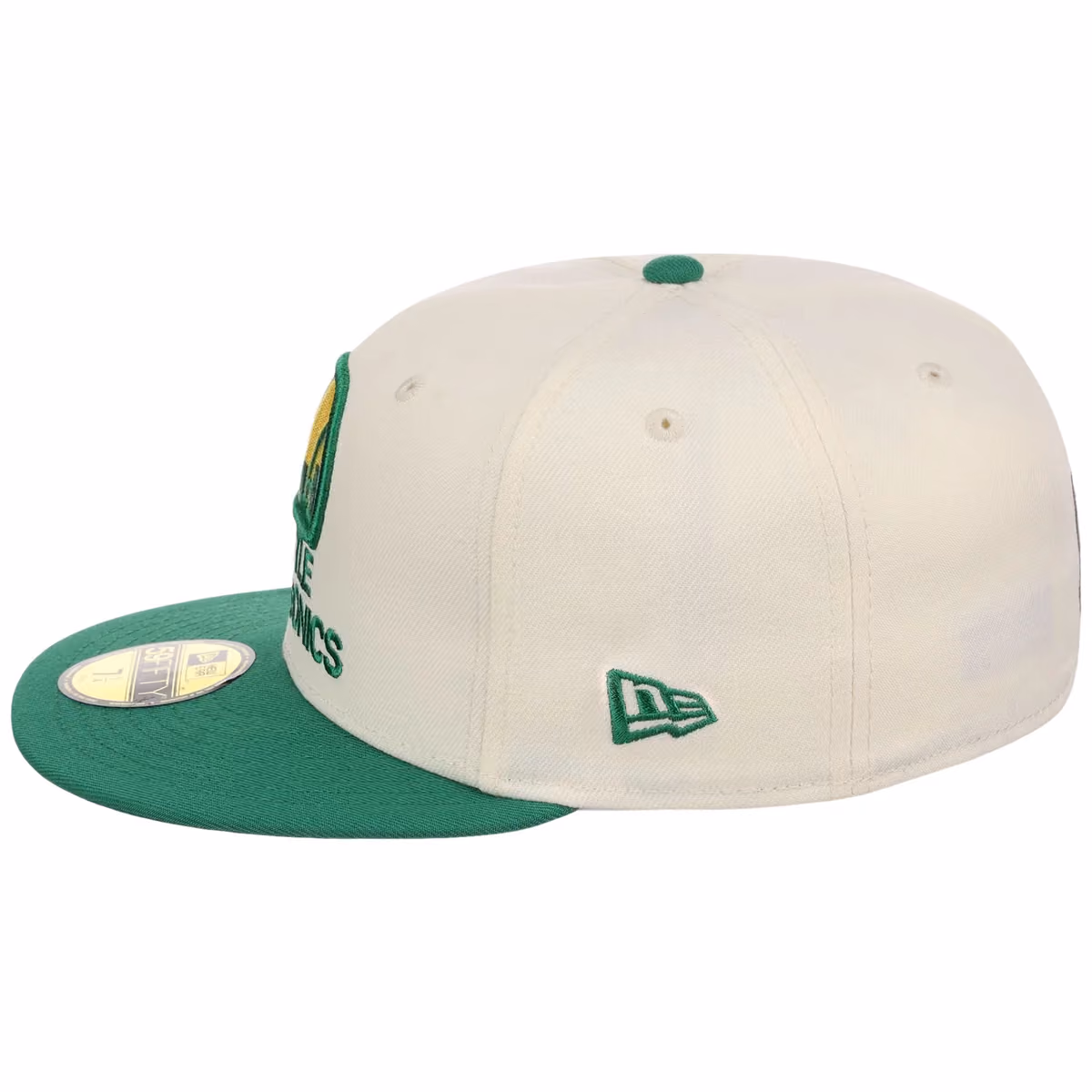 Seattle Supersonics NBA Chrome OTC New Era 59FIFTY (Chrome/Green) detail view