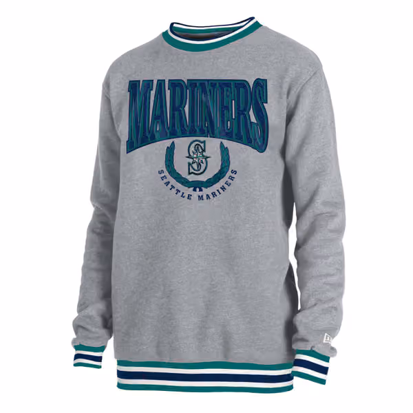 Seattle Mariners Throwback MLB Crew Sweatshirt Gray view 3
