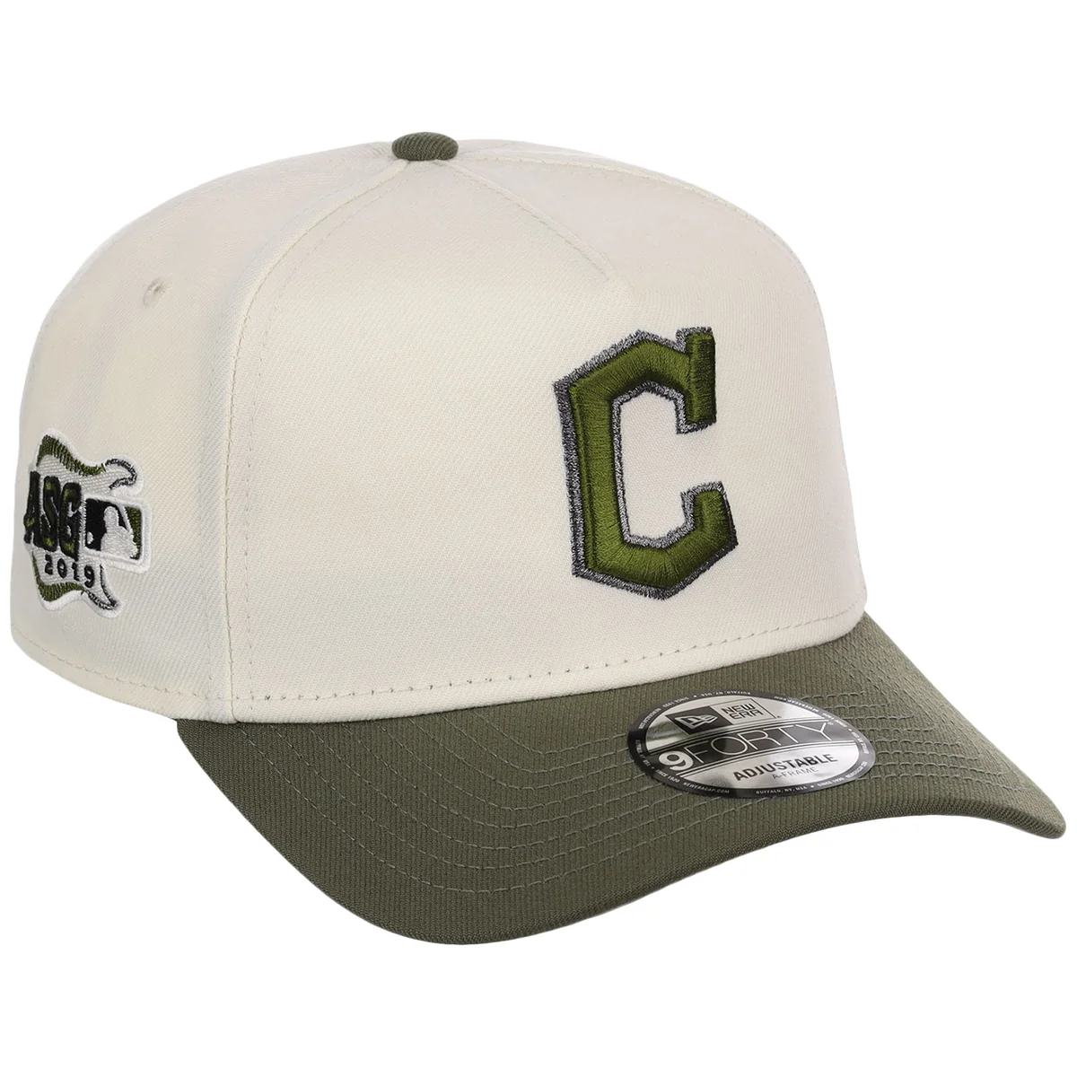 Cleveland Guardians MLB Chrome Olive New Era 9FORTY front view