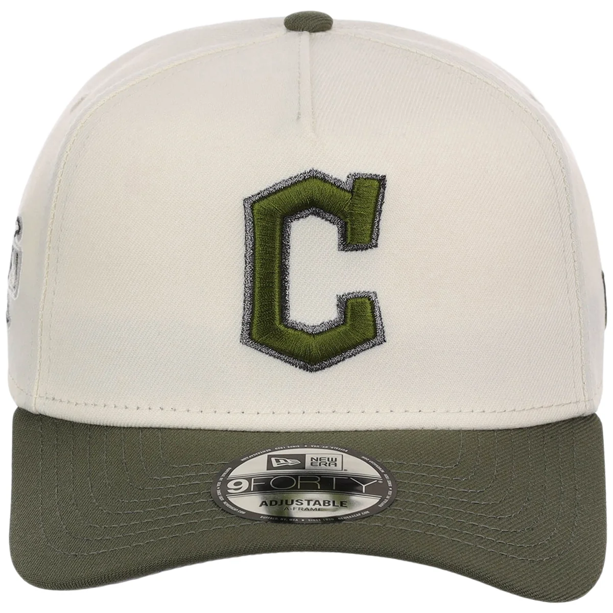 Cleveland Guardians MLB Chrome Olive New Era 9FORTY detail view