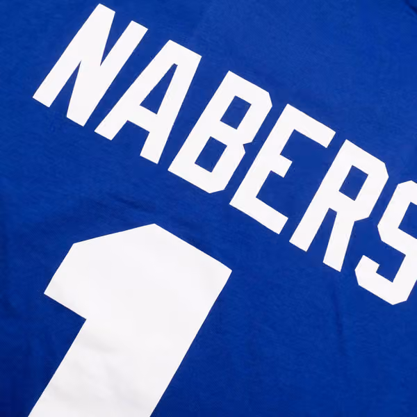 Malik Nabers #1 New York Giants Player NFL T-Shirt Blue view 4