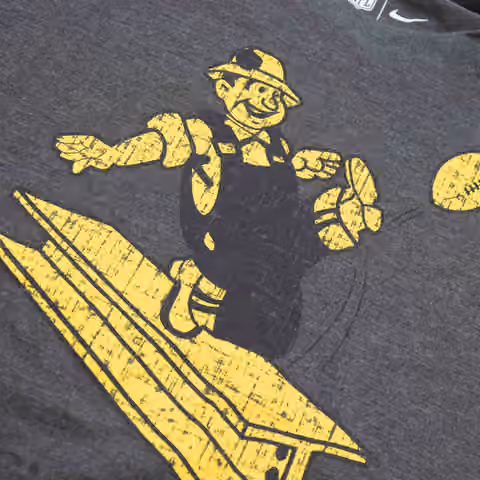 Pittsburgh Steelers Distressed Historic Nike Tri-Blend NFL T-Shirt Gray view 3