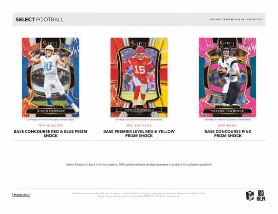 2025 Panini Select Football NFL Blaster Box view 3