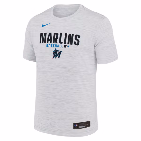 Miami Marlins 2026 MLB Authentic Velocity T-Shirt Gray view 1