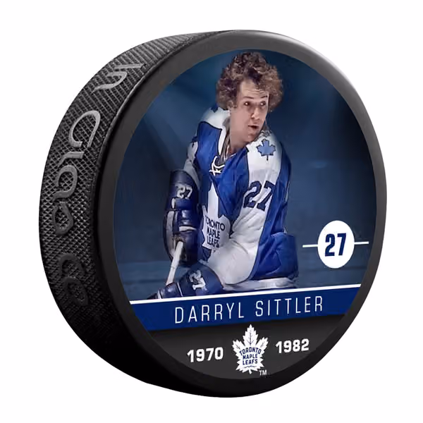 Darryl Sittler Toronto Maple Leafs Alumni NHL Puck view 1