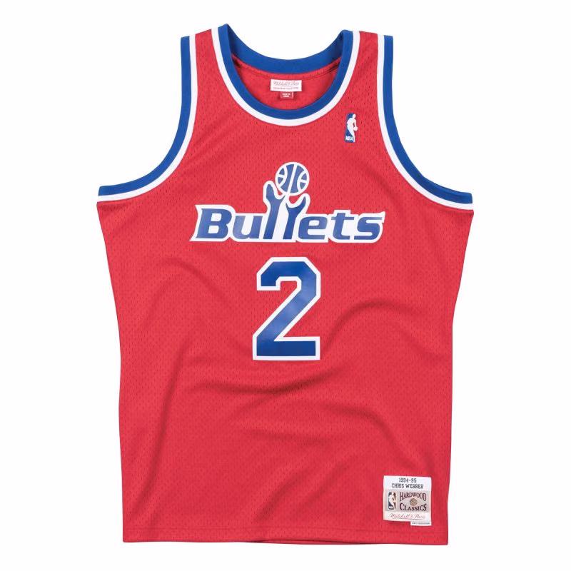 Chris Webber #2 Washington Bullets 1994-95 Swingman NBA Jersey Red view 1